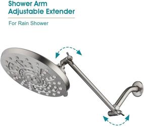 img 1 attached to 🚿 BRIGHT SHOWERS Adjustable Shower Arm Extension: Enhance Rain and Handheld Shower Experience with Solid Brass, 10 Inch Universal Arm Extender - Brushed Nickel Finish