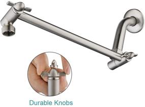 img 2 attached to 🚿 BRIGHT SHOWERS Adjustable Shower Arm Extension: Enhance Rain and Handheld Shower Experience with Solid Brass, 10 Inch Universal Arm Extender - Brushed Nickel Finish