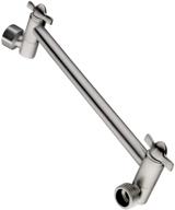 🚿 bright showers adjustable shower arm extension: enhance rain and handheld shower experience with solid brass, 10 inch universal arm extender - brushed nickel finish logo