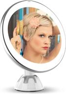 touch screen makeup mirror with lights, 1 color lighting, 360-degree rotation and spherical universal joint, ideal for tabletop, bathroom, and traveling (1x) logo