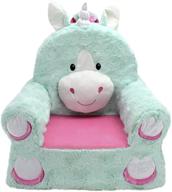 🦄 premium teal unicorn character chair: soft landing, sweet seats with carrying handle & side pockets logo