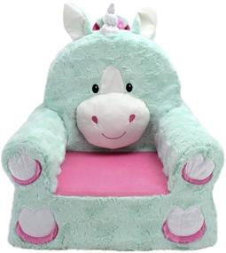 img 4 attached to 🦄 Premium Teal Unicorn Character Chair: Soft Landing, Sweet Seats with Carrying Handle & Side Pockets