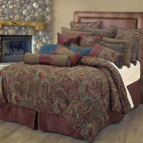 img 2 attached to 🛏️ San Angelo Western Paisley Comforter Set: HiEnd Accents Super King Red Bedskirt 4 PC