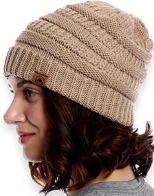 img 3 attached to ❄️ Tough Headwear Women's Winter Beanie Hat - Cozy Chunky Cable Knit - Soft & Stretchy Thick Knitted Cap for Cold Weather