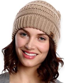 img 4 attached to ❄️ Tough Headwear Women's Winter Beanie Hat - Cozy Chunky Cable Knit - Soft & Stretchy Thick Knitted Cap for Cold Weather