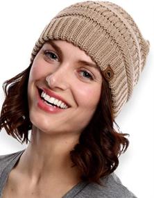 img 1 attached to ❄️ Tough Headwear Women's Winter Beanie Hat - Cozy Chunky Cable Knit - Soft & Stretchy Thick Knitted Cap for Cold Weather