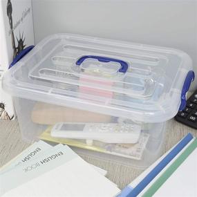 img 1 attached to Rinboat Plastic Stackable Storage Transparent