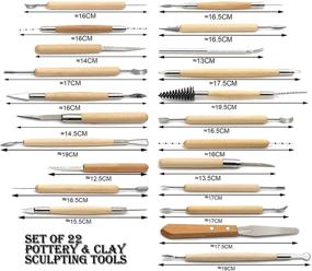 img 4 attached to 🎨 22Pcs Pottery Tool Set Carving Sculpting Modeling Hobby Ceramics Art Supplies Kit - HTTMT Professional Edition [P/N: ET-TOOL018-SR]