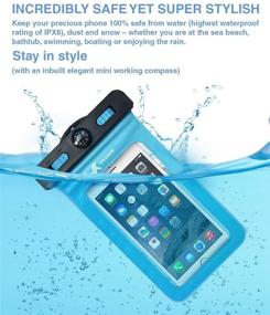 img 3 attached to Premium Quality Universal Waterproof Phone Holder: The Best Water Proof, Dustproof Case for iPhone 12 Pro Max, S21 Ultra, OnePlus 8, Pixel 5 & More - with ARM Band, Compass & Lanyard