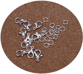 img 2 attached to 50 pcs Silver Lobster Claw Clasps and 100 pcs Open Jump Rings for Jewelry Making - Tiparts Jewelry Findings Kit (Clasp: 12x6mm, Ring: 0.7x5mm)