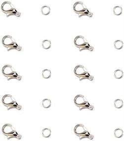 img 3 attached to 50 pcs Silver Lobster Claw Clasps and 100 pcs Open Jump Rings for Jewelry Making - Tiparts Jewelry Findings Kit (Clasp: 12x6mm, Ring: 0.7x5mm)