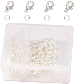 img 1 attached to 50 pcs Silver Lobster Claw Clasps and 100 pcs Open Jump Rings for Jewelry Making - Tiparts Jewelry Findings Kit (Clasp: 12x6mm, Ring: 0.7x5mm)