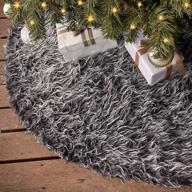 🎄 ivenf 48-inch luxury thick plush faux fur rustic christmas tree skirt, gray - festive xmas holiday decoration… logo