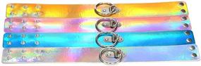 img 3 attached to Multicolor Holographic PU O-Shaped Ring Neckband Choker Set - 4PCs PN1560: Stunning Hologram Accessories