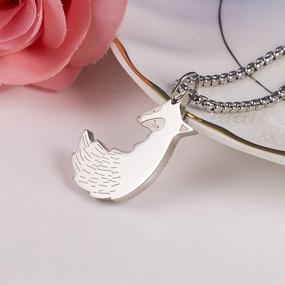 img 1 attached to Wolentty Couples Fox Necklace - Christmas Gift Stainless Steel Fox Couple Pendants Jewelry