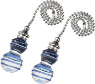 uxcell clear and blue glass pendant 12 inch brushed nickel pull chain for lighting fans - pack of 2: functional and stylish lighting accessory логотип