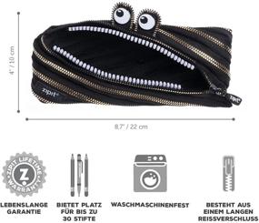 img 1 attached to 🖤 Black and Gold ZIPIT Pencil Case for Boys