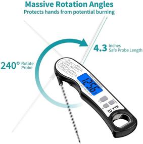 img 2 attached to YTE Instant Read Meat Thermometer: Digital Food Candy Thermometer for Cooking Kitchen with Foldable Probe, Backlight, Calibration - Deep Fry, Baking, BBQ, Grilling, Roast Turkey