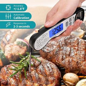 img 3 attached to YTE Instant Read Meat Thermometer: Digital Food Candy Thermometer for Cooking Kitchen with Foldable Probe, Backlight, Calibration - Deep Fry, Baking, BBQ, Grilling, Roast Turkey