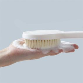 img 2 attached to 🚿 Ithyes Dry Brushing Shower Bath Brush with Long Handle for Gentle Back Skin Scrubbing, Exfoliation, Massage, Blood Circulation Improvement, and Cellulite Treatment