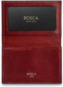 img 1 attached to Bosca Leather Gusseted Card Holder - Black