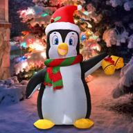 🎉 add sparkle to your christmas party with joiedomi 5 ft life-size penguin inflatable decoration - perfect indoor/outdoor décor! logo