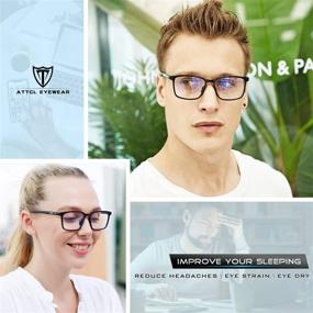 img 3 attached to 👓 ATTCL Unisex Blue Light Glasses: Stylish Eye Protection for Men & Women - Rectangular Frame