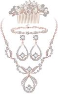 💎 orazio crystal bridal jewelry set: stunning rhinestone necklace, earrings, bracelet, and comb for women's prom, wedding, and bridesmaids - vintage elegance logo