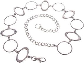 img 2 attached to Ladies Metal Circle Chain Silver Women's Accessories in Belts