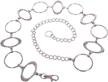 ladies metal circle chain silver women's accessories in belts logo