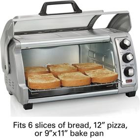 img 2 attached to 🍞 Hamilton Beach Easy Reach Roll-Top Door Toaster Oven, 6-Slice Countertop - Silver (31127D) with Bake Pan