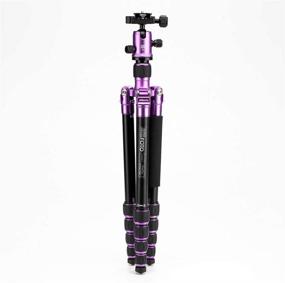 img 1 attached to 📸 MeFOTO RoadTrip Classic 61.6" Aluminum Travel Tripod/Monopod - Purple with Twist Locks, Triple Action Ballhead, Arca Swiss Plate and Case (A1350Q1P)