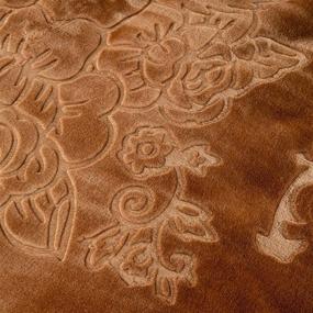 img 2 attached to Townhouse Super Soft Floral Embossing Weighted Blanket: Warm, Heavy, Jumbo Size in Solid Brown Design