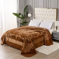 townhouse super soft floral embossing weighted blanket: warm, heavy, jumbo size in solid brown design logo