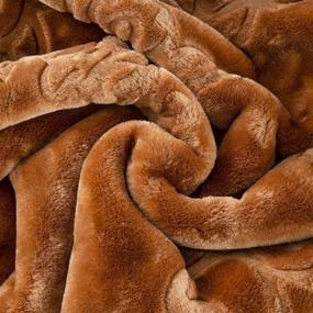 img 1 attached to Townhouse Super Soft Floral Embossing Weighted Blanket: Warm, Heavy, Jumbo Size in Solid Brown Design