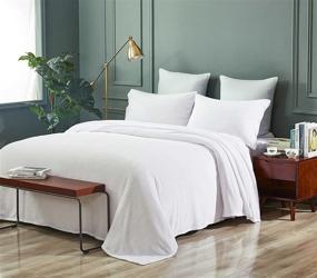 img 4 attached to 🛏️ Ultimate Comfort: Cozy Fleece Comfort Collection Velvet Plush Sheet Set for King Bed - Luxurious White Sheets