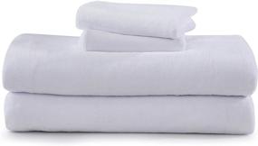 img 2 attached to 🛏️ Ultimate Comfort: Cozy Fleece Comfort Collection Velvet Plush Sheet Set for King Bed - Luxurious White Sheets