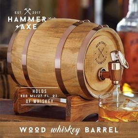 img 3 attached to 🪓 Premium Hammer + Axe Whiskey Barrel: 1L Capacity and 800ml/27 fl oz Volume