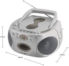 img 3 attached to 🔊 HANNLOMAX HX-323CD: Portable CD Player with Cassette Recorder, AM/FM Radio, Auxiliary Input, Headphone jack, AC/DC Dual Power - Silver