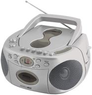 🔊 hannlomax hx-323cd: портативный cd-плеер с кассетным магнитофоном, am/fm-радио, входом для внешнего источника звука, разъемом для наушников, двойным питанием ac/dc - серебристый. логотип