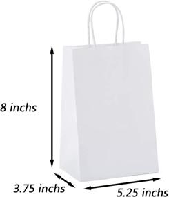 img 4 attached to 🛍️ 100Pcs White Kraft Paper Bags 5.25 x 3.75 x 8 inches - Bulk Recycled Bags with Handles for Shopping, Packaging, Wedding, Retail, Party, Gifts - Haiquan