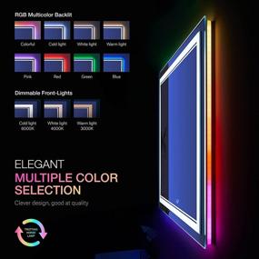 img 3 attached to ISTRIPMF 36x24 Inch RGB LED Bathroom Mirror - Color Changing, Shatterproof, Dimmable, Anti-Fog - Multicolor Backlit & Front-Lighted