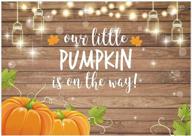 🍂 allenjoy rustic wood baby shower backdrop autumn pumpkin our little pumpkin boy girl is on the way welcome party decorations baby is brewing theme cake table banner 7x5ft background photo booth props logo