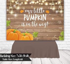 img 1 attached to 🍂 Allenjoy Rustic Wood Baby Shower Backdrop Autumn Pumpkin Our Little Pumpkin Boy Girl is On The Way Welcome Party Decorations Baby is Brewing Theme Cake Table Banner 7x5ft Background Photo Booth Props
