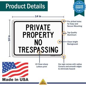 img 3 attached to Private Property Trespassing Sign Weatherproof Occupational Health & Safety Products