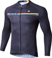 🚴 santic men's long sleeve cycling jersey - reflective full zip bicycle shirts with pockets logo