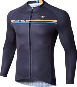 img 4 attached to 🚴 Santic Men's Long Sleeve Cycling Jersey - Reflective Full Zip Bicycle Shirts with Pockets