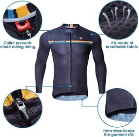 img 1 attached to 🚴 Santic Men's Long Sleeve Cycling Jersey - Reflective Full Zip Bicycle Shirts with Pockets