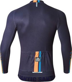 img 3 attached to 🚴 Santic Men's Long Sleeve Cycling Jersey - Reflective Full Zip Bicycle Shirts with Pockets