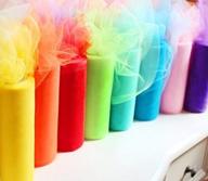 colorful rainbow tulle assortment - bjm collection, 6 inch by 25 yard spool (pack of 8) logo